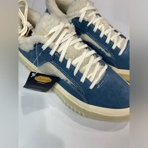 BRANDBLACK Women's Size 10 Bravo Faux Shearling Sneakers Blue Cream NWT